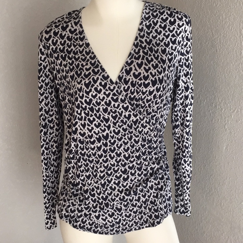 Heart print wrap top by Boden